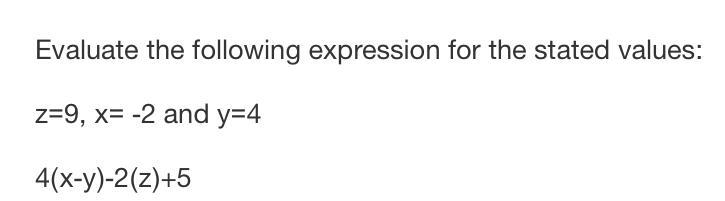 Evaluate the following expression for the stated values:-example-1