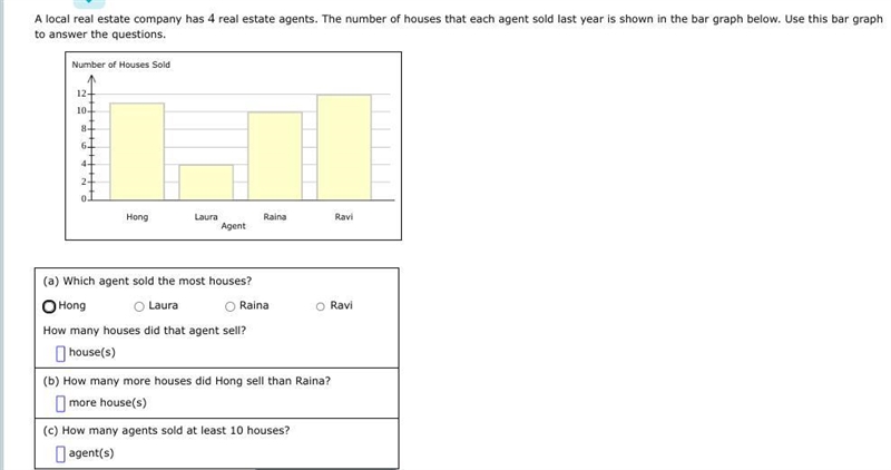 A local real estate company has 4 real estate agents. The number of houses that each-example-1