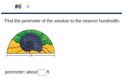 Find the perimeter of the window to the nearest hundredth.-example-1