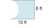 In this swimming pool design, explain how to find the area of the pool’s surface.-example-1