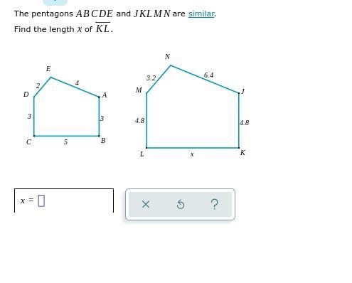 Please hlep me with this quick all i need to know is what the x of KL is-example-1