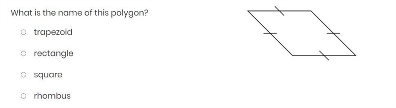 What is the name of this polygon? trapezoid rectangle square rhombus-example-1