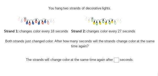 You hang two strands of decorative lights. a strand of red and blue decorative lights-example-1