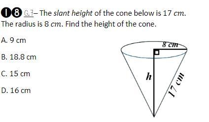 What is the height of the cone.-example-1