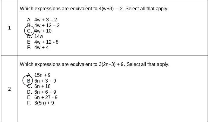 I need one more answer for each PLEASE HELP ME AND SHOW YOUR WORKK-example-1