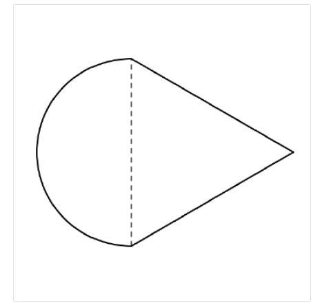 A half-circle is joined to an equilateral triangle with side lengths of 10 units. What-example-1