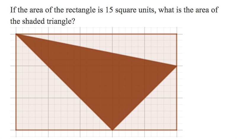 The area of a rectangle is 15 square units what is the area of shaded triangle? pic-example-1