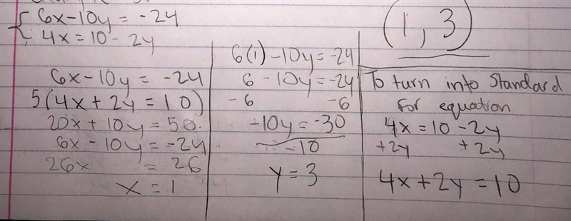 What mistake did this student make? 1. The 2nd equation was not rewritten in standard-example-1