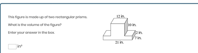 This figure is made up of two rectangular prisms. What is the volume of the figure-example-1