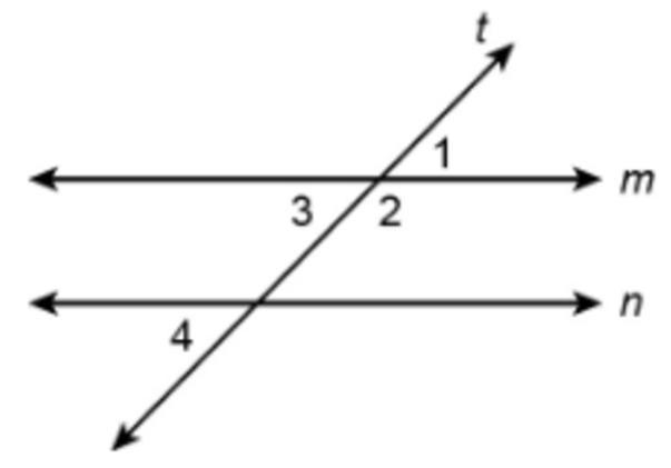 M ll n and m∠1 = 45°. What is the m∠2?-example-1