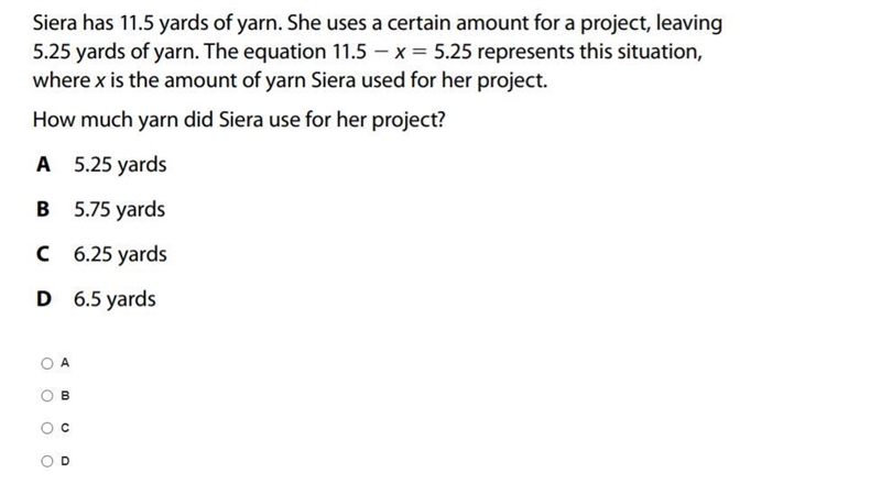 How much yarn did Siera use for her project?-example-1