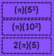 A circle has a diameter of 10 inches. Which expression could be used to find the area-example-1