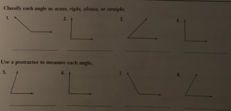 Classify each angles as acute, right, obtuse, or straight (HELP PLEASE)-example-1