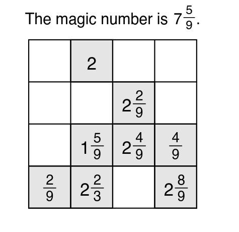 A magic square is a grid of numbers where the values in each of the rows, columns-example-1