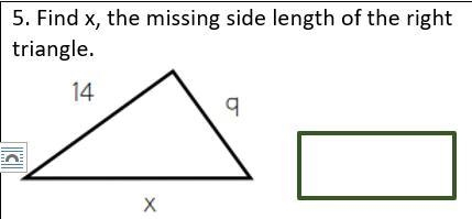 Find the missing side length of the right triangle-example-1