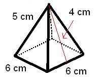 How much paper will be needed to cover the rectangular pyramid shown? A. 32 cm2 B-example-1