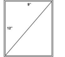 A rectangular glass window is divided into two equivalent right triangles by a diagonal-example-1