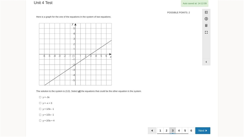 Here is a graph for one of the equations in the system of two equations. The solution-example-1