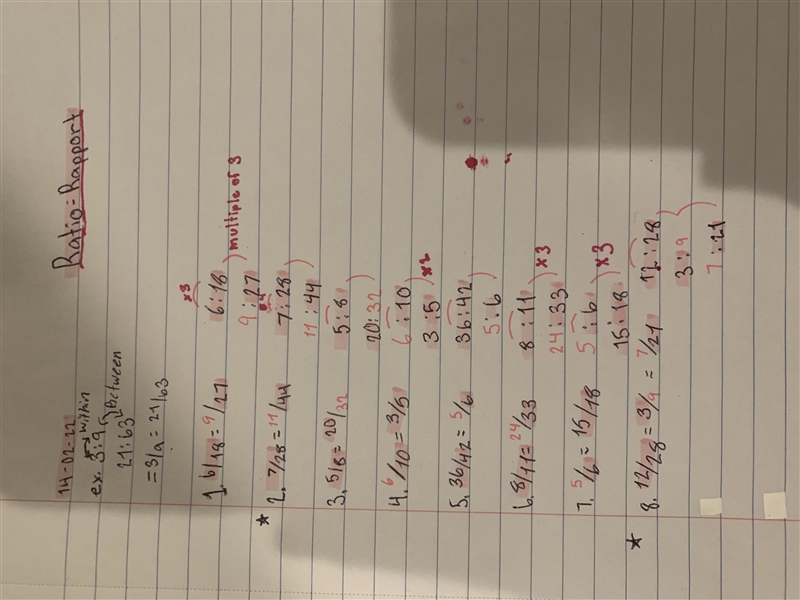 Explain the similarities between each question's ratio.-example-1