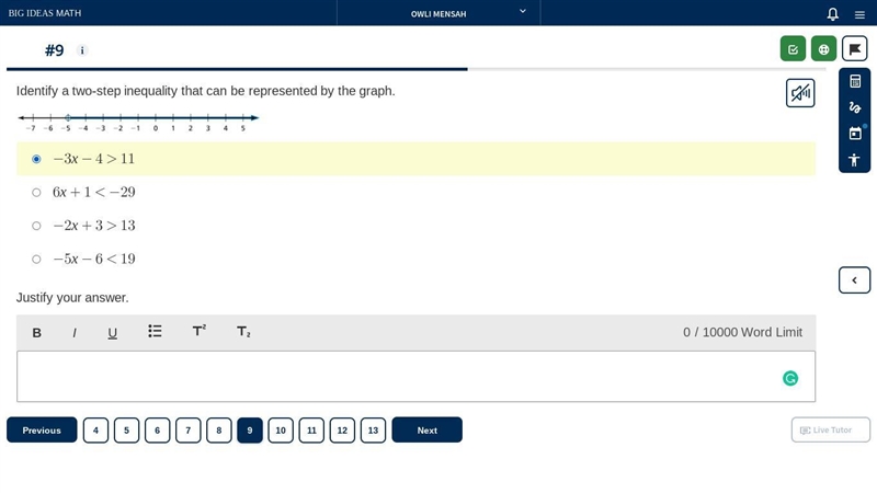 Identify a two-step inequality that can be represented by the graph.-example-1