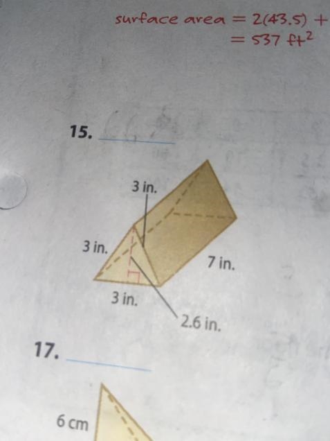 Find the surface area of the triangular prism-example-1