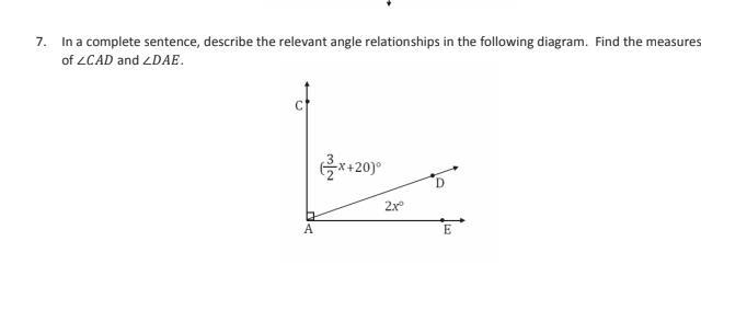 Help me please. Find the measures of CAD and DAE-example-1