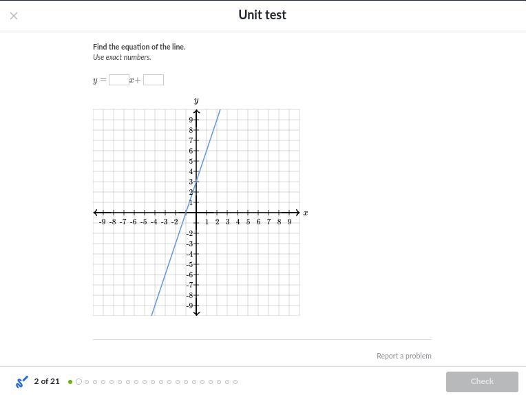 Find the equation of the line. Use exact numbers.-example-1