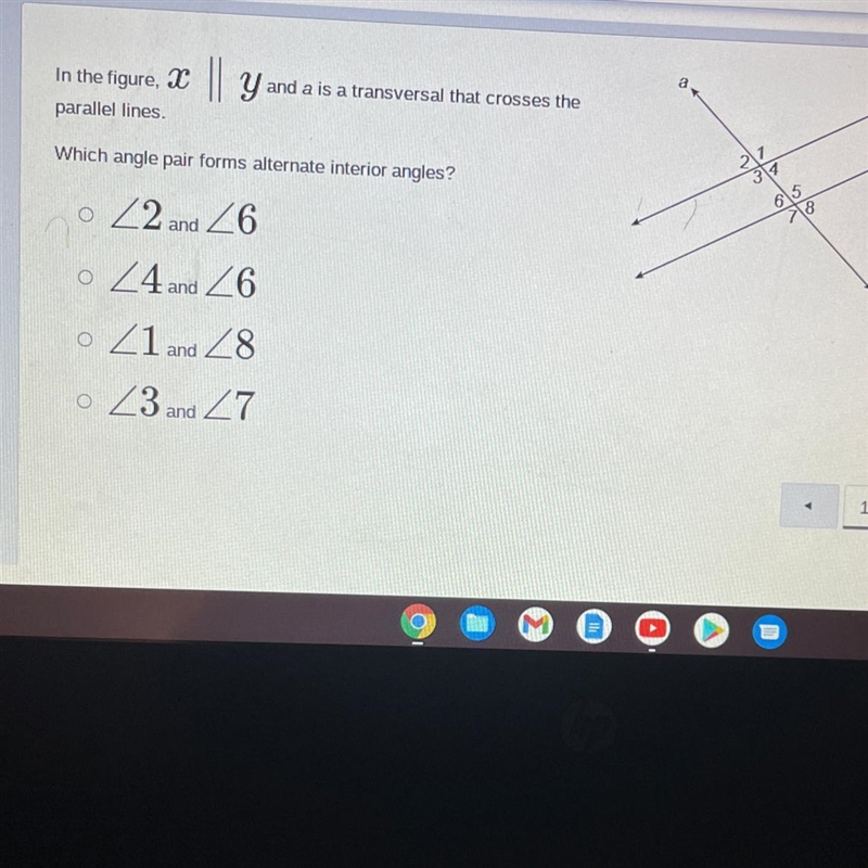 HELPPP!! In the figure, X || Y and a is a transversal that crosses the parallel lines-example-1