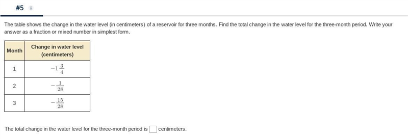 The table shows the change in the water level (in centimeters) of a reservoir for-example-1