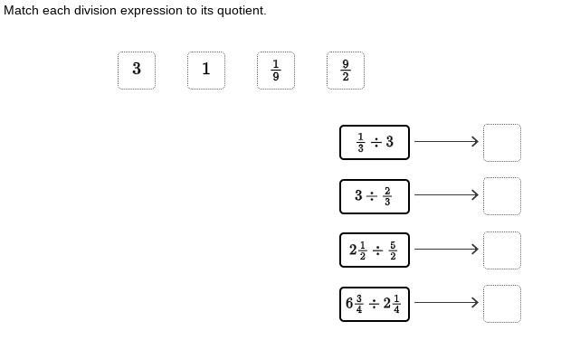 Match each division expression to its quotient. arrowRight arrowRight arrowRight arrowRight-example-1