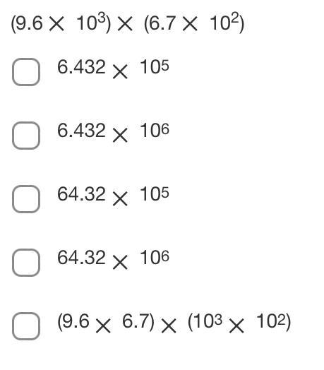 Select all the values that are equivalent to the given expression. Express your answer-example-1