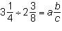 Which values of a, b, and c correctly represent the answer in simplest form?-example-1