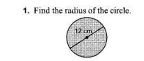 Find the radius of the circle and show work-example-1