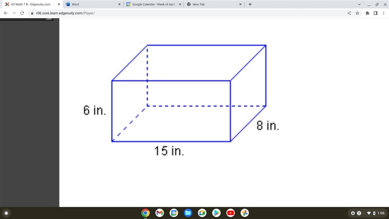 Which correctly describes a cross section of the right rectangular prism if the base-example-1