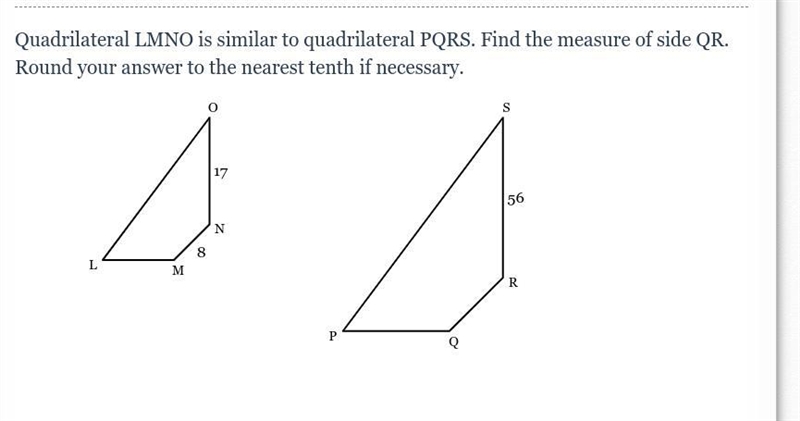 (You get Brainllest if your correct!) Quadrilateral LMNO is similar to quadrilateral-example-1