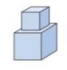 Two cubes with edge lengths of 3 centimeters and 2 centimeters are placed on top of-example-1