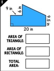 What is the Area of Triangle: Area of Rectangle: Total area:-example-1