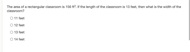 The area of a rectangular classroom is 156 ft2 2 . If the length of the classroom-example-1