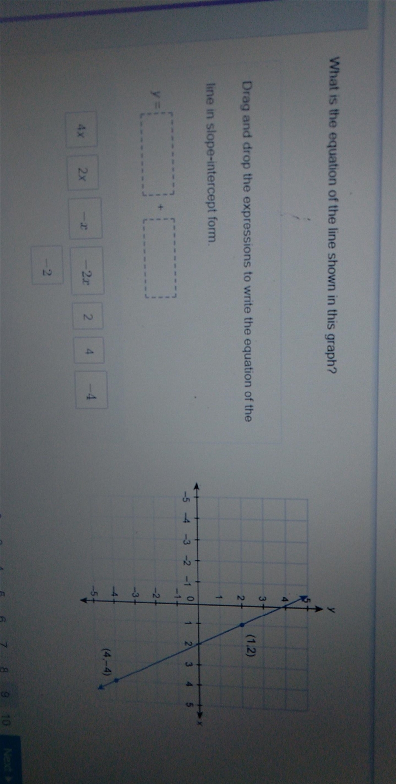 What is the equation of the line shown in this graph?-example-1