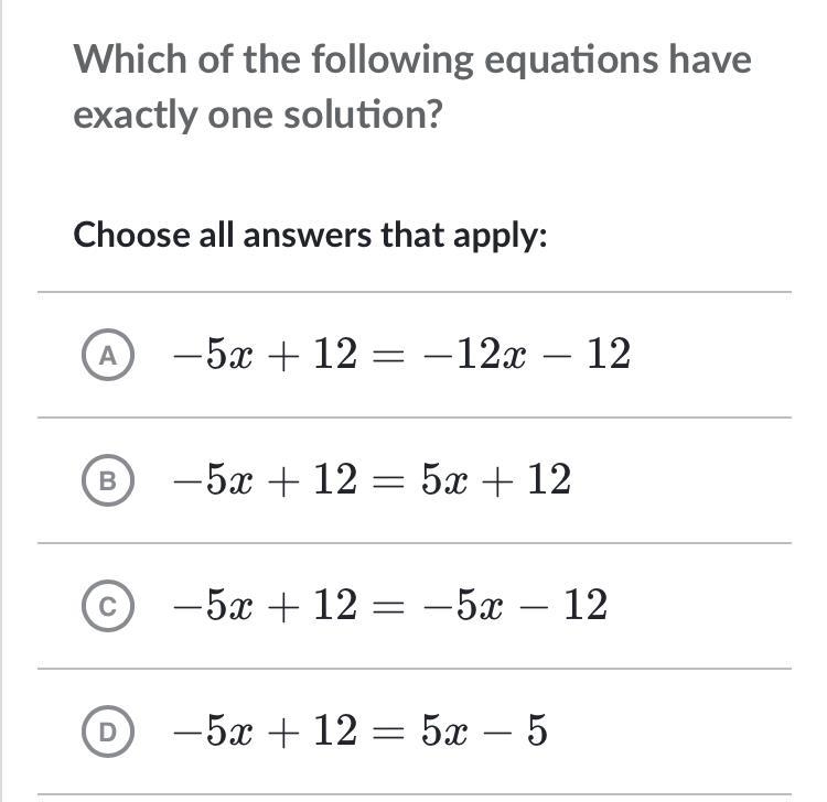 Which problems have only one solutions?choose all that apply. Please serious answers-example-1