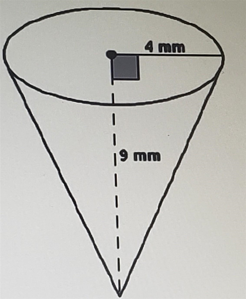 ROUND TO THE NEAREST ONES PLACE What is the volume of right circular cone rounded-example-1