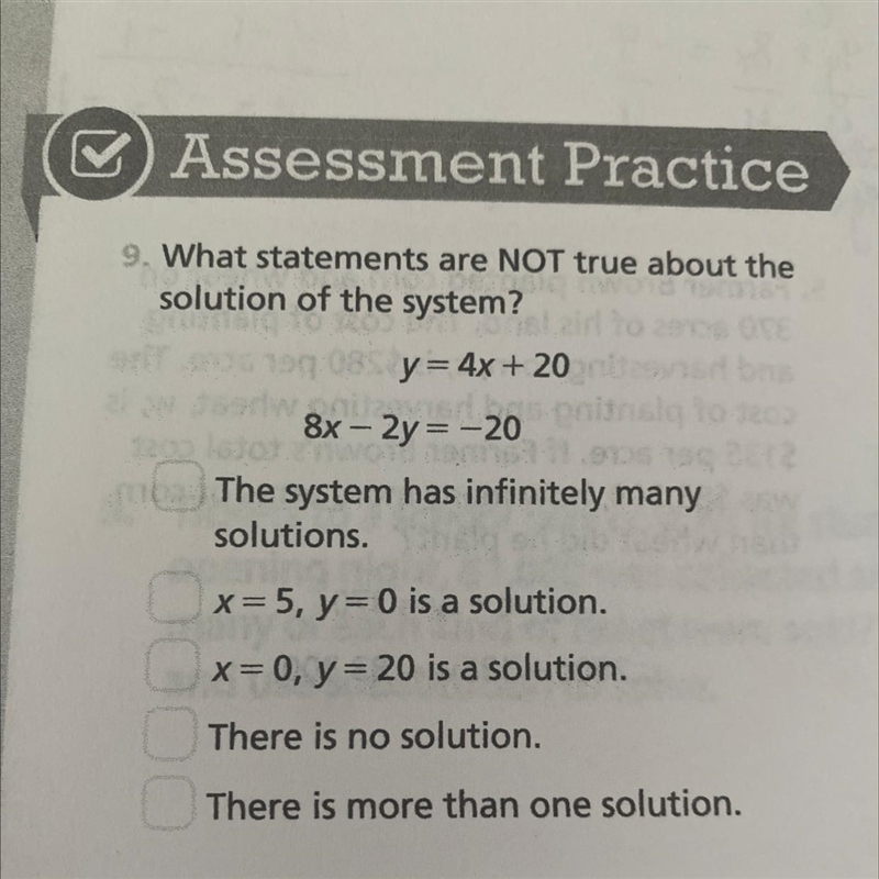 9. What statements are NOT true about the solution of the system?-example-1