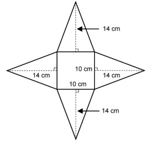 A paper weight is in the shape of a square pyramid. The dimensions are shown in the-example-1