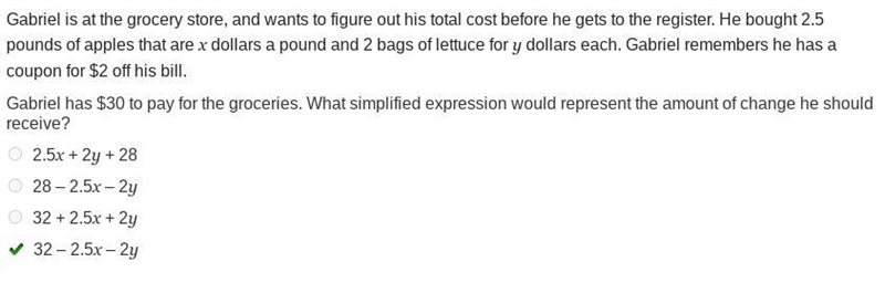 Gabriel is at the grocery store, and wants to figure out his total cost before he-example-1