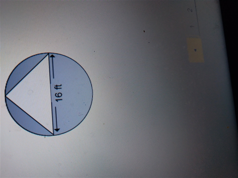 A triangle is inside of a circle where the triangles base is on the circles diameter-example-1