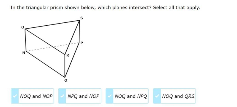 In the triangular prism shown below, which planes intersect? Select all that apply-example-1