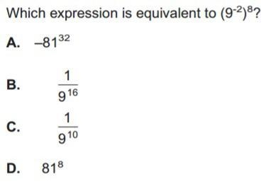 Which expression is equivalent to (9^2)^8-example-1