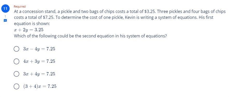 Which of the following could be the second equation in his system of equations? 10 points-example-1