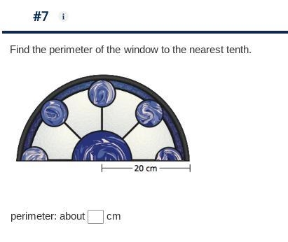 Find the perimeter of the window to the nearest tenth.-example-1