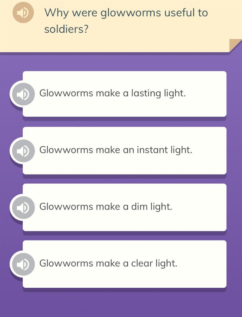 Please help me. Why were glowworms useful to soldiers?-example-1